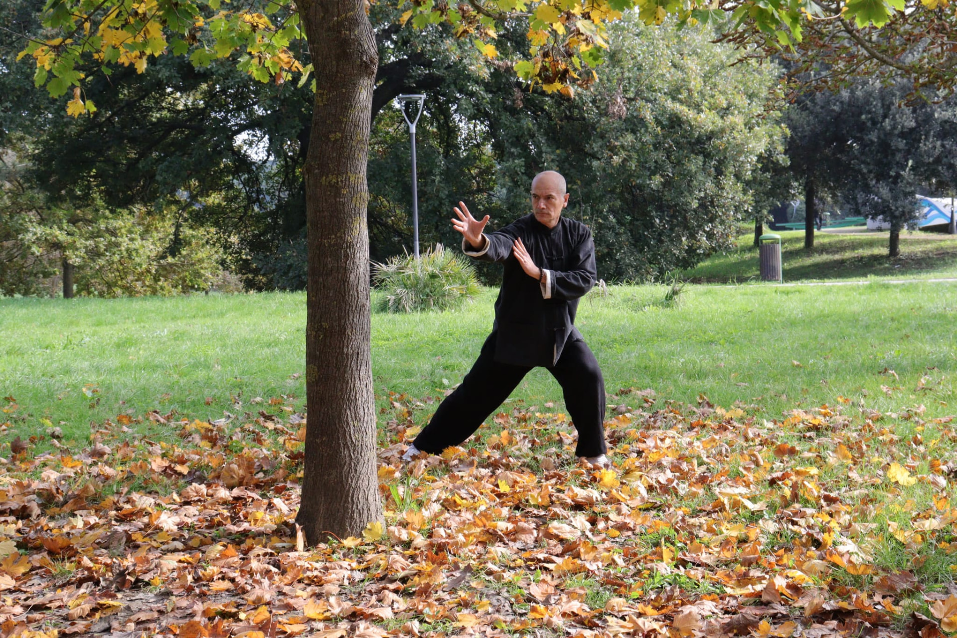 Pratica autunnale nel parco
